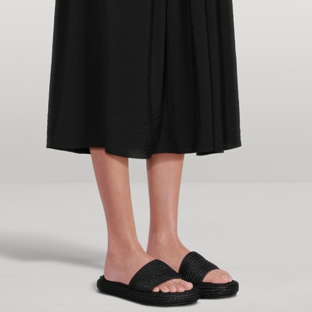 VINCE black Raffia Slide Sandals - Picture 5 of 11